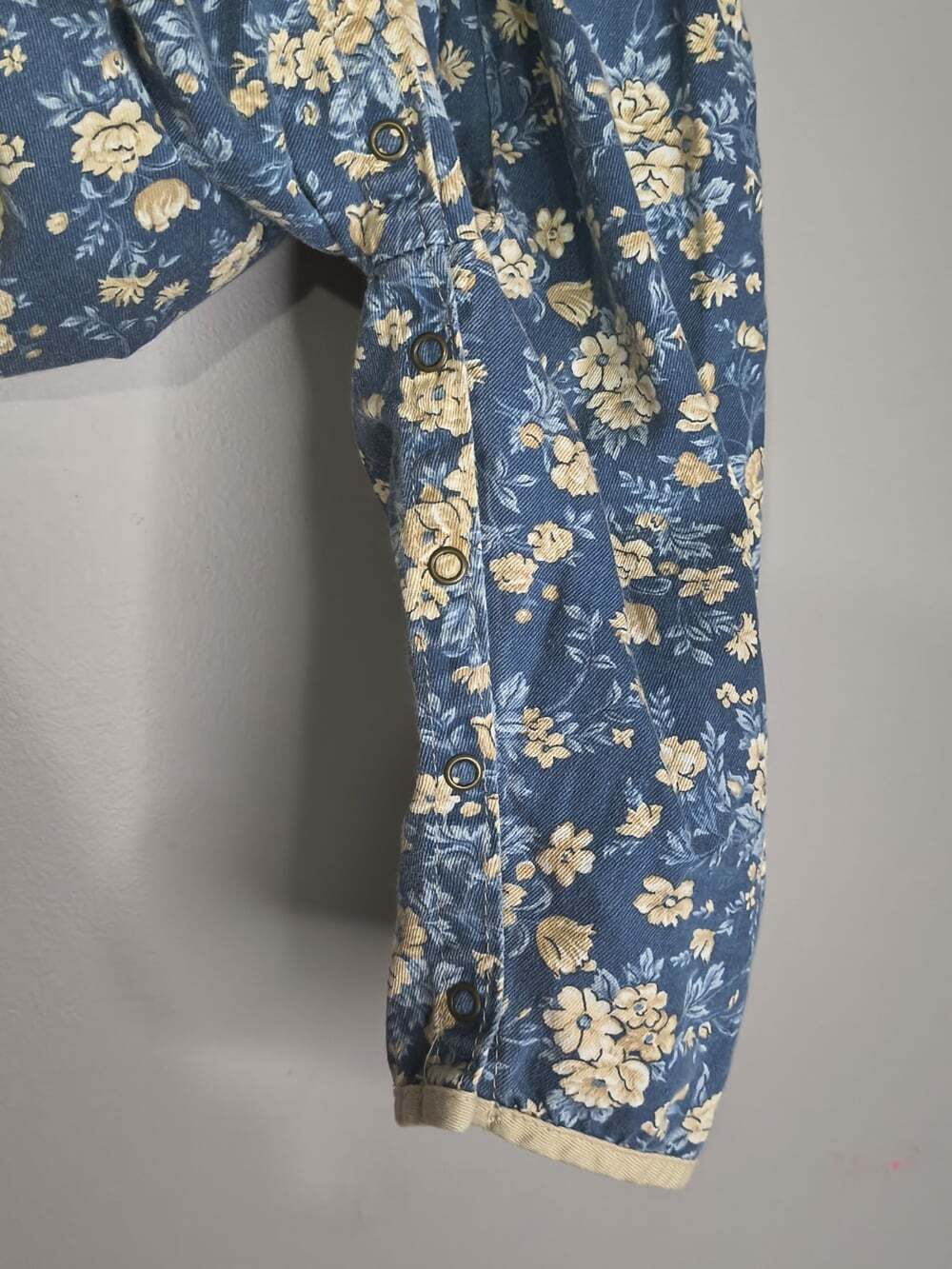 Vintage 90s Liberty All Over Blue Floral Print Baby Size 12 Months Overalls Rare - Picture 5 of 10
